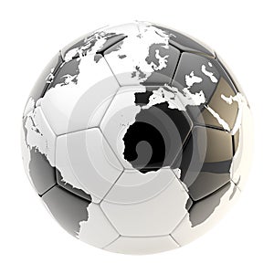 Football ball as an Earth planet sphere isolated