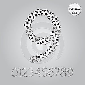 Football Ball Digit Vector