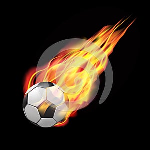 Football ball in fire