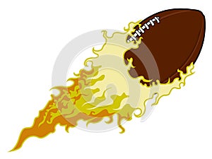 Football ball with a fire effect