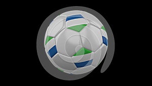 Football ball with flag Sierra Leone, 3d rendering