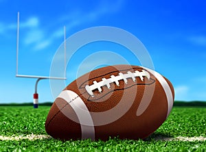 Football Ball on Grass under Blue Sky