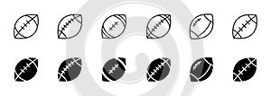 Football ball icon. American football vector icons collection.Rugby ball icons