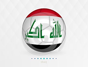 Football ball with Iraq flag pattern, soccer ball with flag of Iraq national team