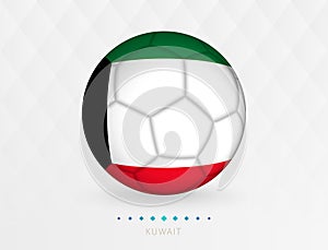 Football ball with Kuwait flag pattern, soccer ball with flag of Kuwait national team