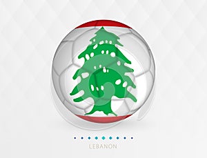 Football ball with Lebanon flag pattern, soccer ball with flag of Lebanon national team