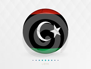 Football ball with Libya flag pattern, soccer ball with flag of Libya national team