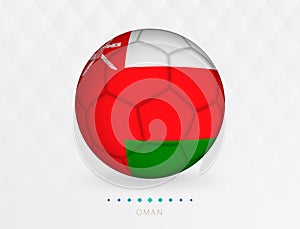 Football ball with Oman flag pattern, soccer ball with flag of Oman national team