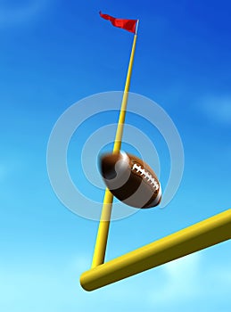 Football Ball Over Goal Post