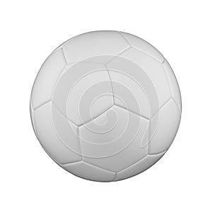 Football ball realistic 3d raster illustration. White soccer ball clipart. Sports competition logo, poster, banner