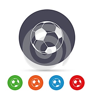 Football ball sign icon. Soccer Sport symbol.