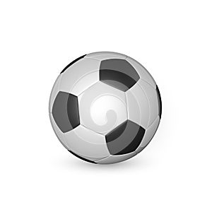Football ball, soccer ball isolated on white background. Realistic Vector Illustration