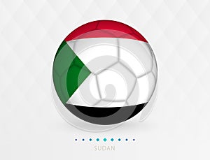 Football ball with Sudan flag pattern, soccer ball with flag of Sudan national team