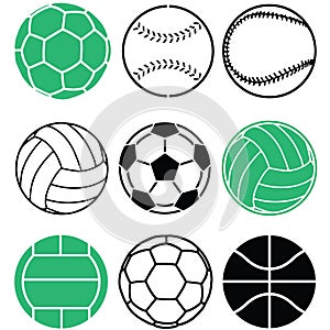 Football balls soccer balls sport ball clipart EPS