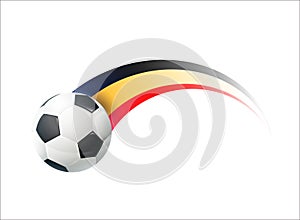 Football with Belgium national flag colorful trail. Vector illustration design for soccer football championships, tournaments