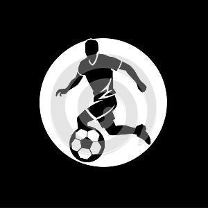 Football - black and white vector illustration