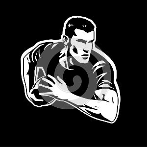 Football - black and white vector illustration