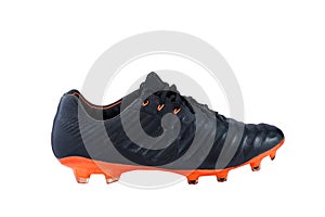 A Football boots, sports shoes on white background with clipping path
