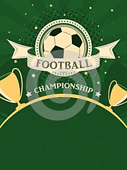 Football championship poster. Sport background in retro style