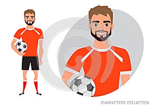 Football character. Soccer player