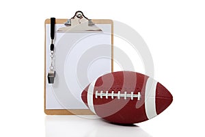 Football Coaches Clipboard with American Football photo