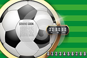 Football Coming Soon and countdown timer.