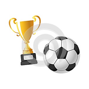 Football cup award soccer sport flat icons