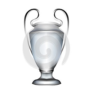 Football cup. 3d silver realistic award trophy. Isolated sport game price. tennis, basketball, hockey, golf and soccer