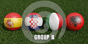 Football cup groups b. 2023 euro cup tournament. 3d