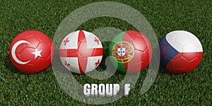 Football cup groups f. 2023 euro cup tournament. 3d