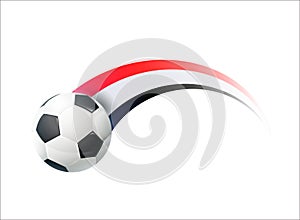 Football with egyptian national flag colorful trail. Vector illustration design for soccer football championships, tournaments
