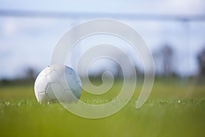 Football on an empty pitch