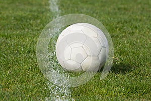 Football on an empty pitch