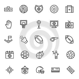 Football Event Isolated Vector Icons Set that can be easily modified or edit