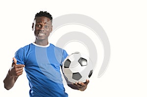Football fan supporter on white background photo