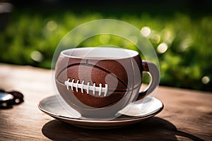 Football Fandom Cup: Cup figurine shaped like an American football, a must-have for those passionate about the game