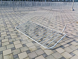 Football fans and protesting youth smashed barriers during the dispersal of demonstrators