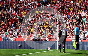 Football fans at stadium