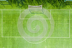 Football field from above. Gaate aerial view