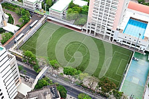 Football field in the city