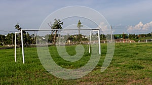 Football field in the countryside Soccer target