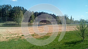 Football field in the forest