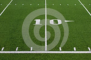 Ten yard line on football field