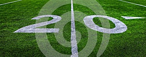 Football Field Green Yard Markers to Goal Line Touchdown Endzone Game Competition