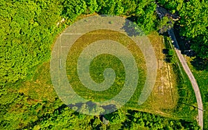 A football field on the outskirts of Zagreb