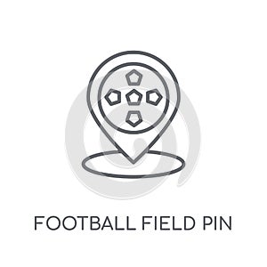 Football Field Pin linear icon. Modern outline Football Field Pi