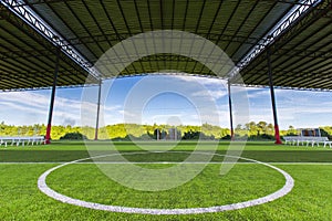 Football field Small, Futsal ball field in the gym indoor