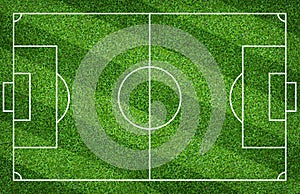 Football field or soccer field for background. Green lawn court for create game