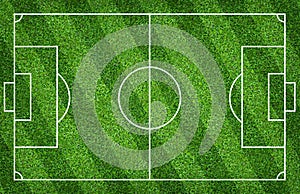 Football field or soccer field for background. Green lawn court for create game