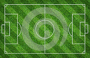 Football field or soccer field for background. Green lawn court for create game